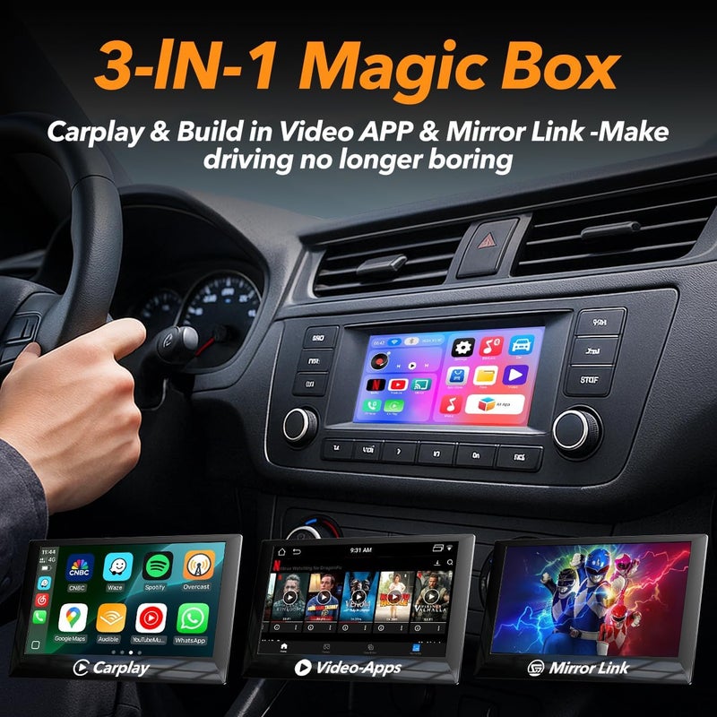 Volam 3-in-1 Wireless CarPlay Adapter Magic AI Video Box for iPhone with Net-Flix YouTube Plug and Play for Factory OEM Wired Car Play Cars & iOS 10+ - Image 2